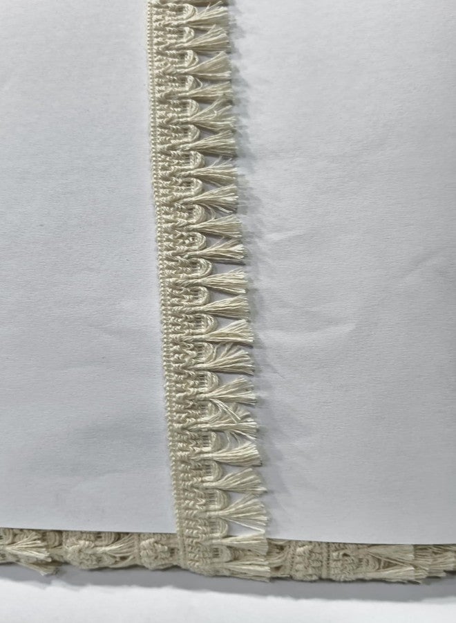 PREMDAS LACES Premdas lace Cotton Off White, Cotton Dyeable Lace Trim, Neutral Color Lace, Home Decor, Scarf Trim, Rustic Style, Tassel Fringe 18 Meter (Off White) - Image 5